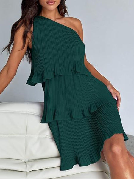 Layered Single Shoulder Dress