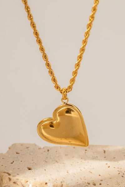 Puffed Up Heart Pendant Necklace