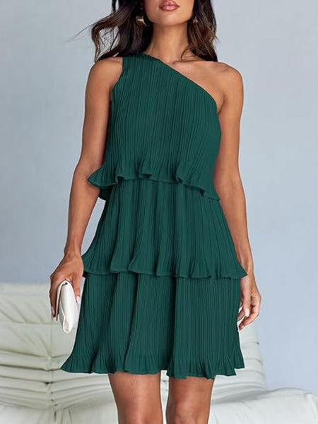 Layered Single Shoulder Dress