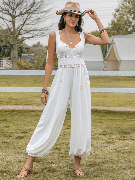 White Balloon Leg Jumpsuit