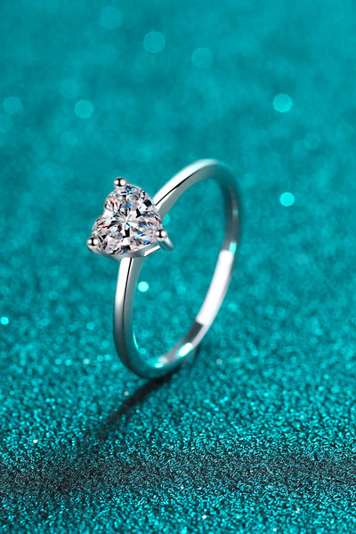 Heart-Shaped Moissanite Solitaire Ring