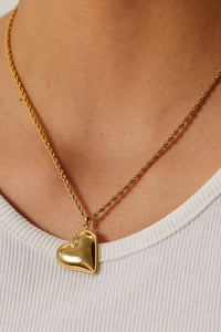 Puffed Up Heart Pendant Necklace