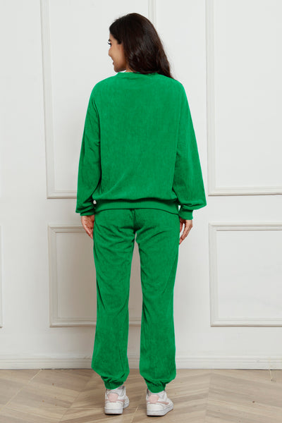 Green Corduroy Sweat Set