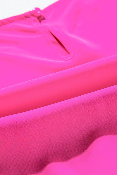 Hot Pink Cap Sleeve Layered Dress