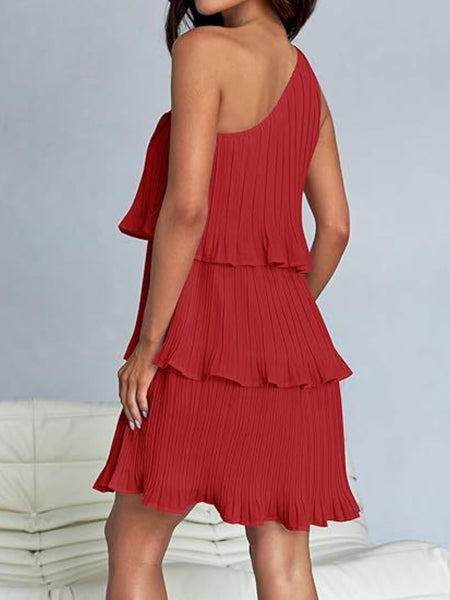 Layered Single Shoulder Dress