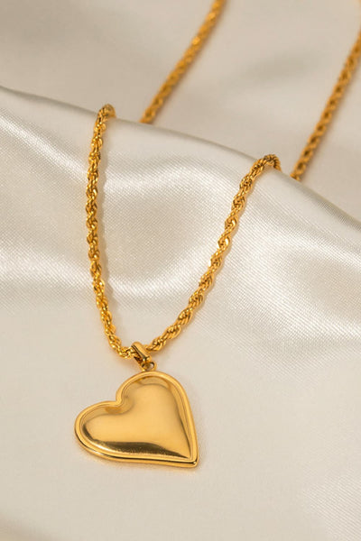 Puffed Up Heart Pendant Necklace