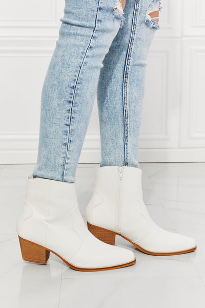 White Western Ankle Boots