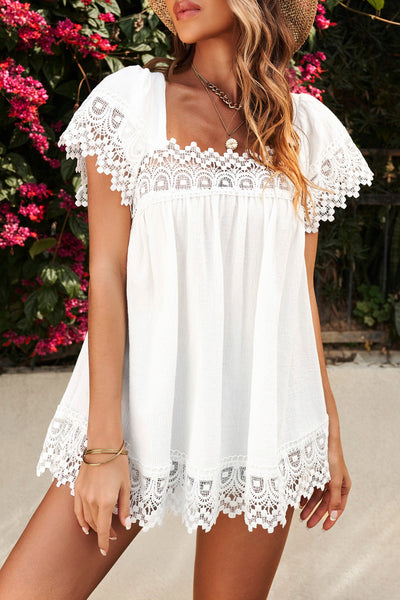 Lace Babydoll Short Sleeve Top