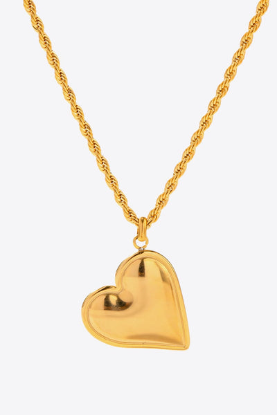 Puffed Up Heart Pendant Necklace