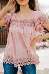 Lace Babydoll Short Sleeve Top