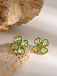 Four Leaf Clover Zircon Earrings