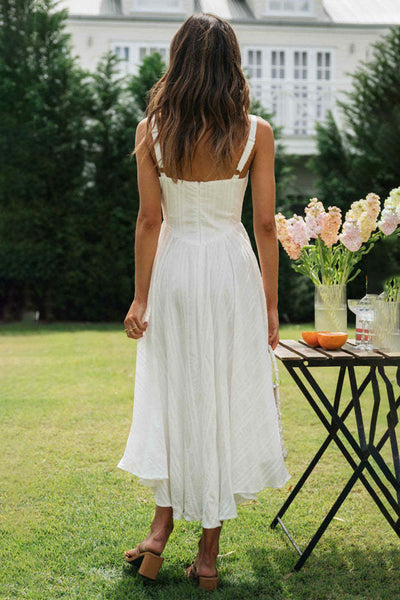 White Wide Strap Cami Dress