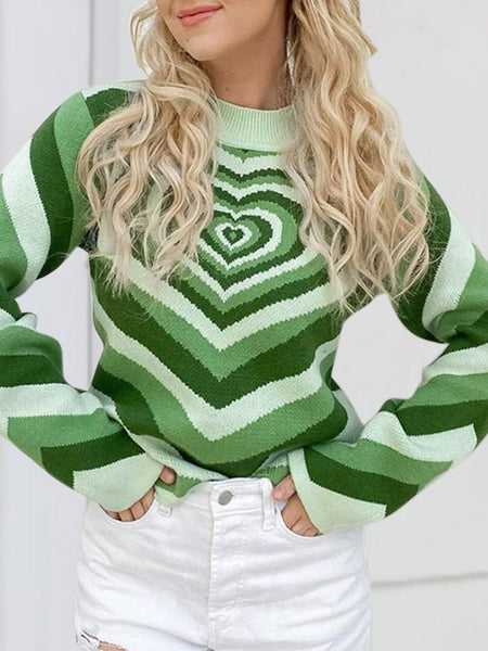 Exploding Heart Mock Neck Sweater