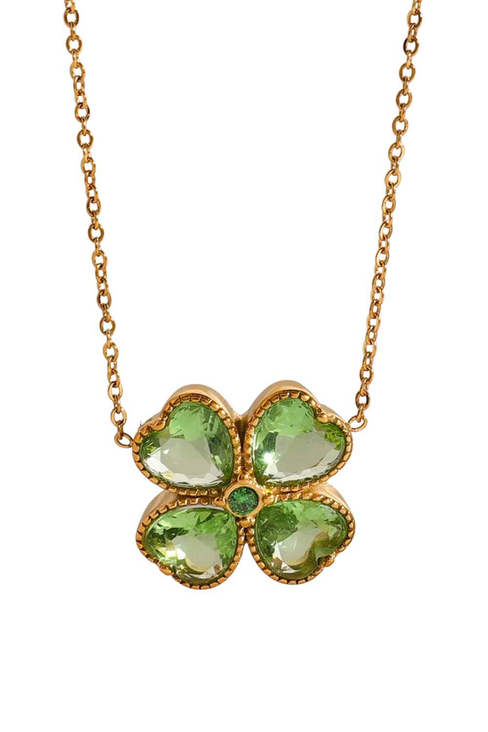 Four Leaf Clover Zircon Pendant Necklace