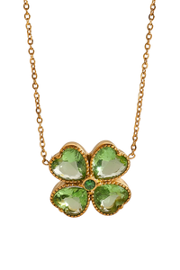 Four Leaf Clover Zircon Pendant Necklace