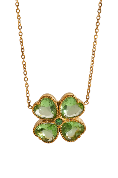 Four Leaf Clover Zircon Pendant Necklace