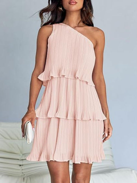 Layered Single Shoulder Dress