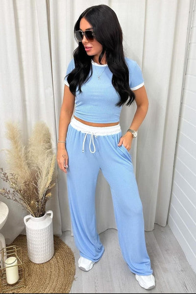 Round Neck Top and Pants Set