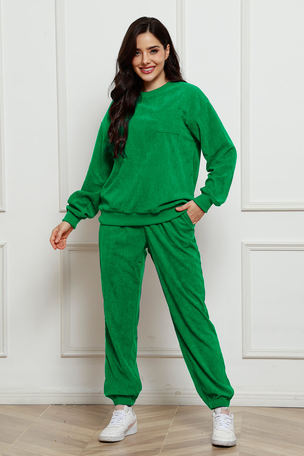 Green Corduroy Sweat Set