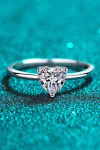 Heart-Shaped Moissanite Solitaire Ring