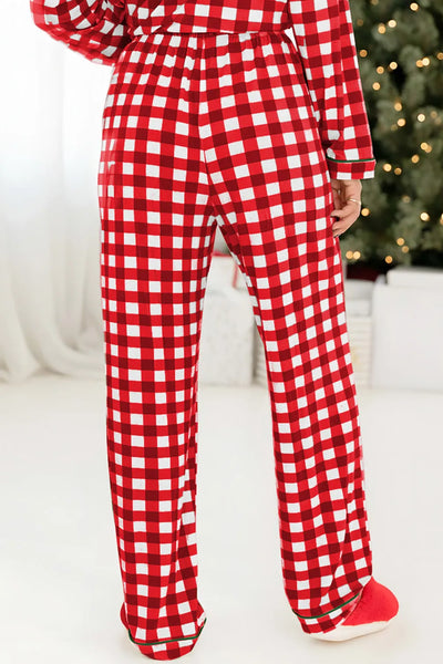 Plaid Drawstring Lounge Set