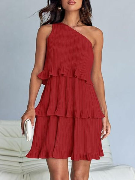 Layered Single Shoulder Dress