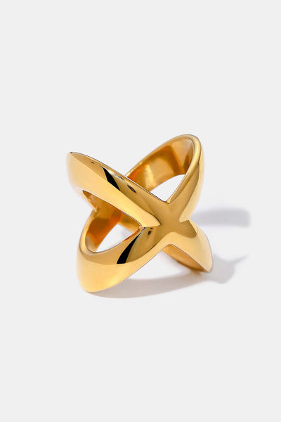 18K Gold-Plated Crisscross Ring