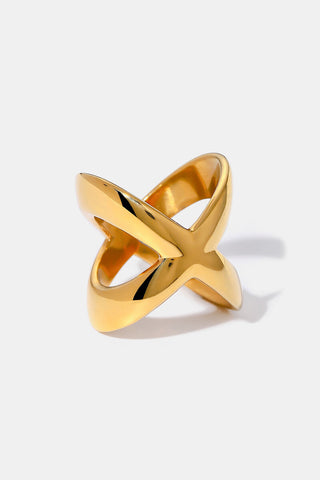 18K Gold-Plated Crisscross Ring