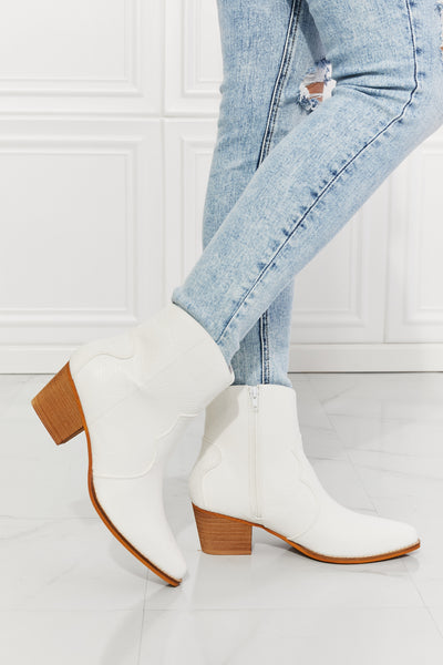 White Western Ankle Boots