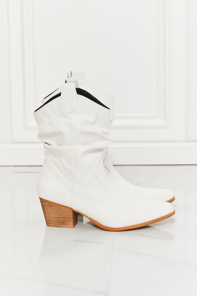 White Scrunch Cowboy Boots