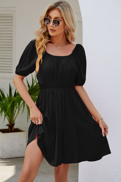 Puff Sleeve Mini Dress+