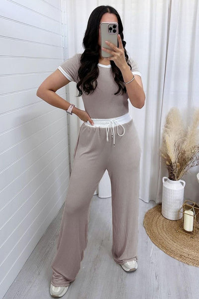 Round Neck Top and Pants Set