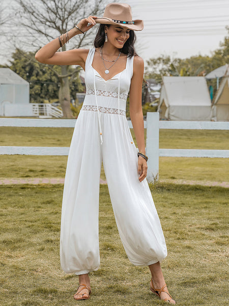 White Balloon Leg Jumpsuit