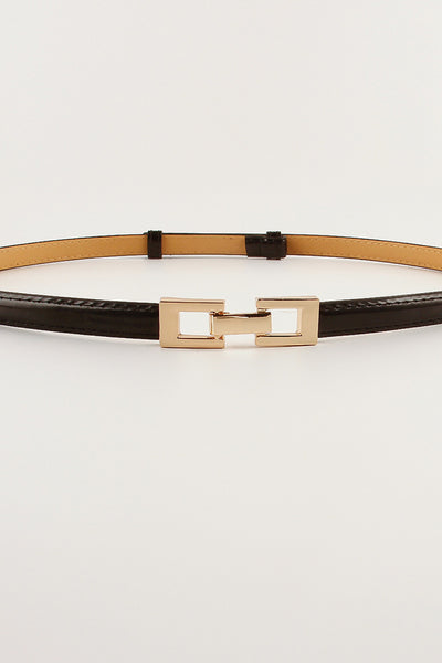 Double Buckle Skinny Belt