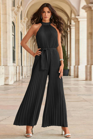 Pleated Wide Leg Jumpsuit