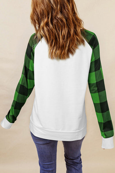 Lucky Clover Plaid Long Sleeve T-Shirt