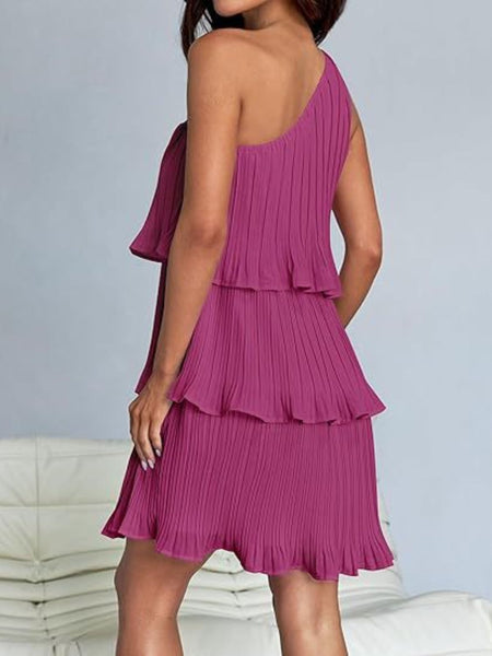 Layered Single Shoulder Dress