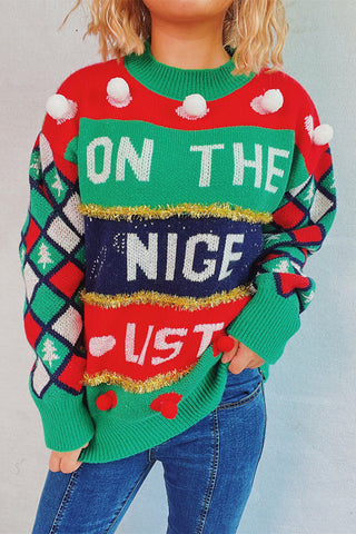 On The Nice List Ugly Christmas Sweater