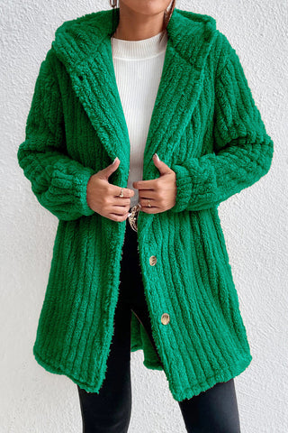 Green Fuzzy Hooded Coat