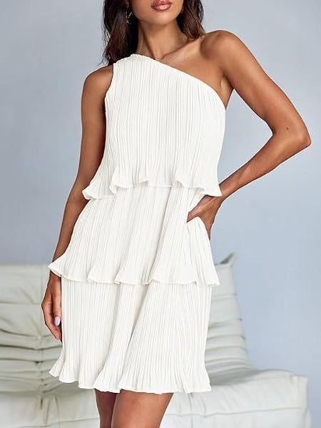 Layered Single Shoulder Dress