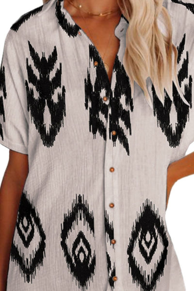 Ikat Long Button Down Cover Up