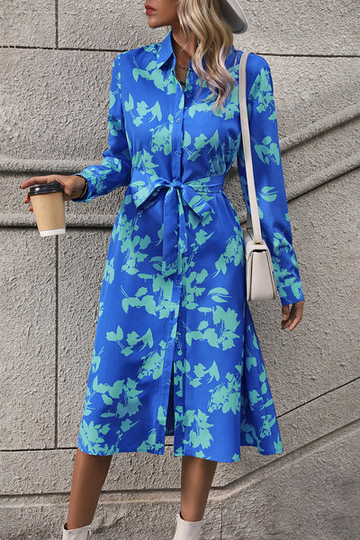 Sky Blue Button Up Midi Dress