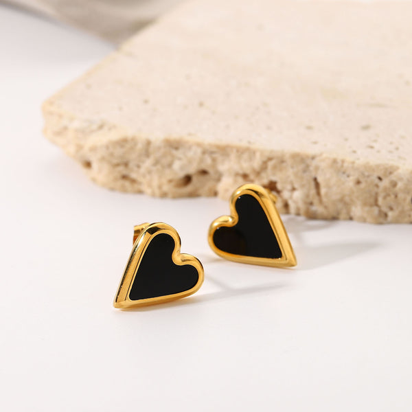 Dark Heart Stud Earrings