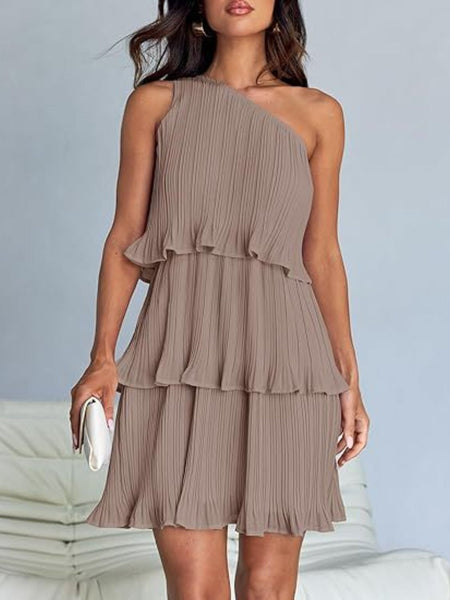 Layered Single Shoulder Dress