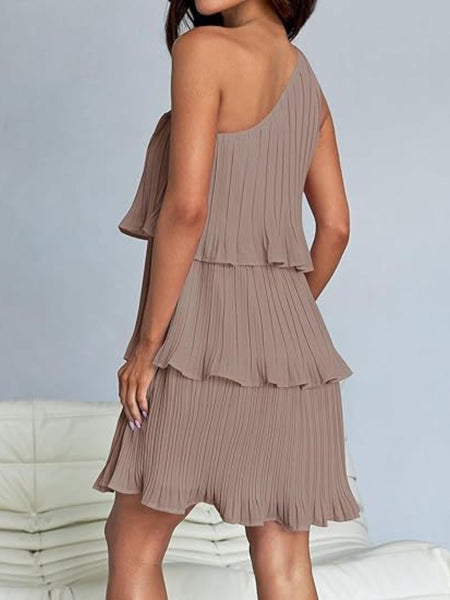 Layered Single Shoulder Dress