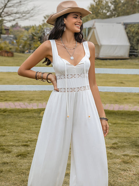 White Balloon Leg Jumpsuit