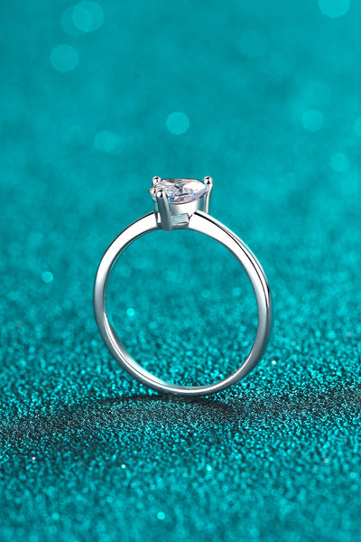 Heart-Shaped Moissanite Solitaire Ring