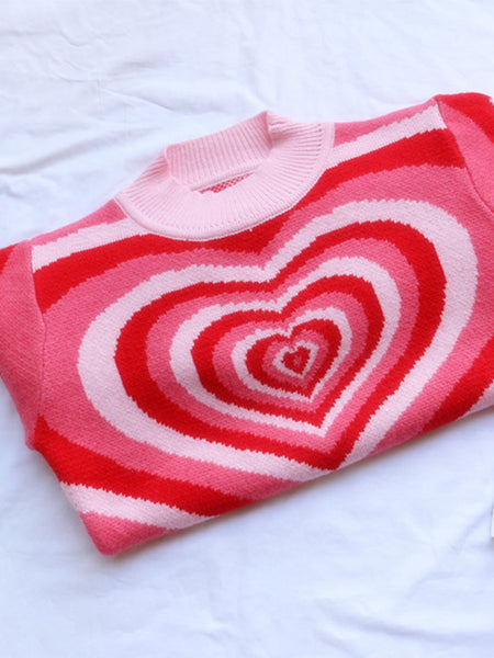 Exploding Heart Mock Neck Sweater