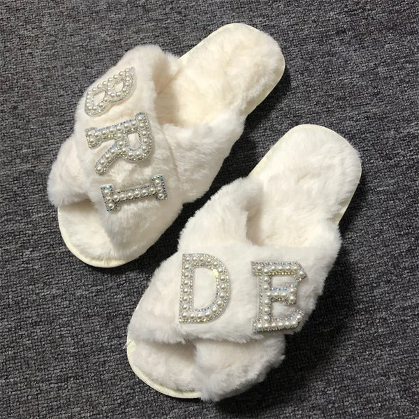 Bride/Wifey/I Do Plush Slippers