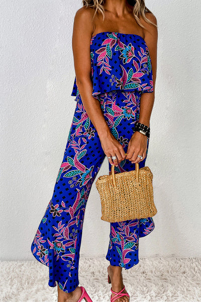 Royal Blue Floral Jumpsuit